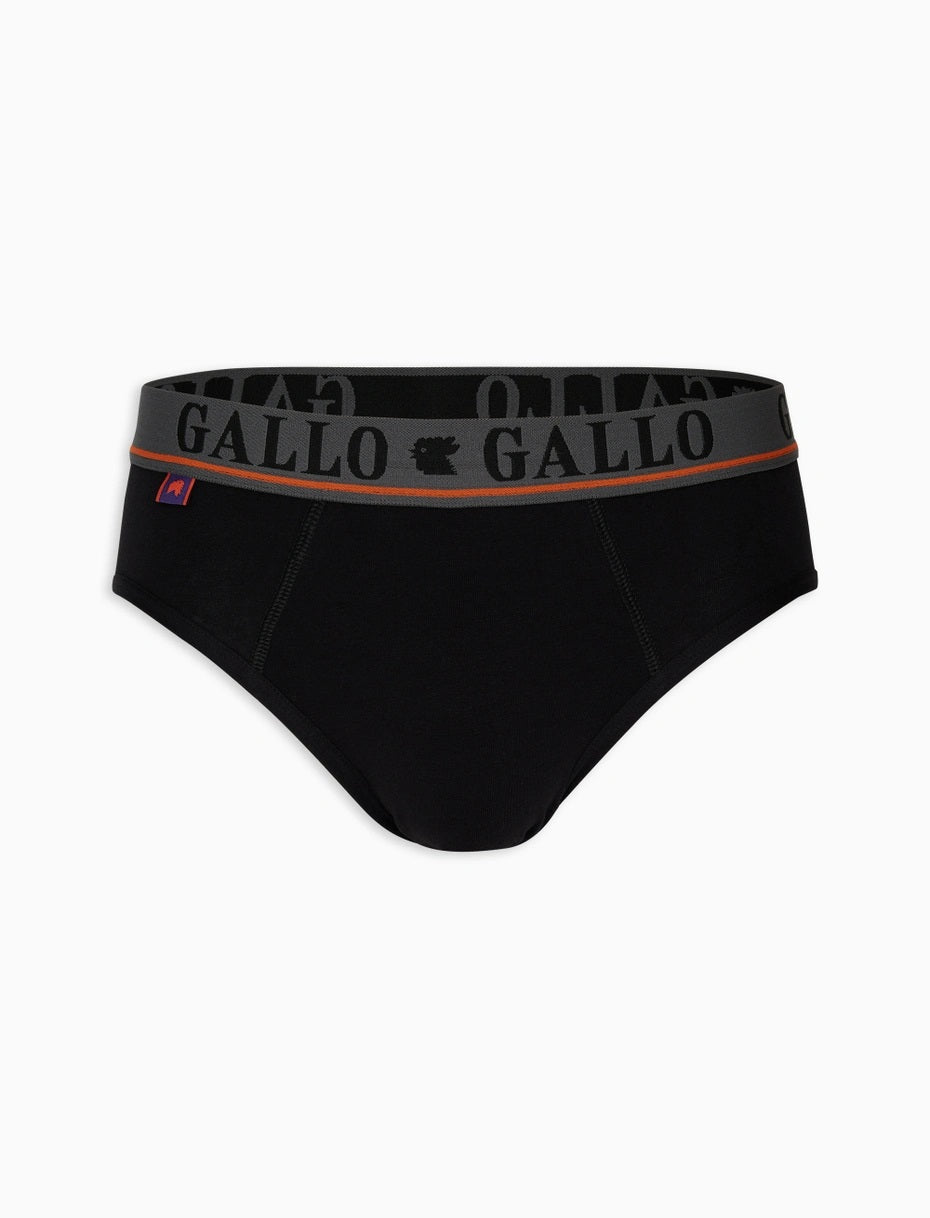 Gallo Slip basico intimo cotone nero tinta unita