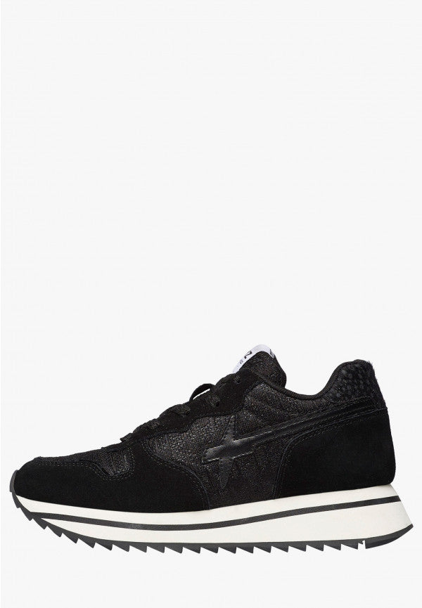 W6yz scarpe donna JET-W. - Sneakers in suede e tessuto tecnico - Nero 2018635151A01