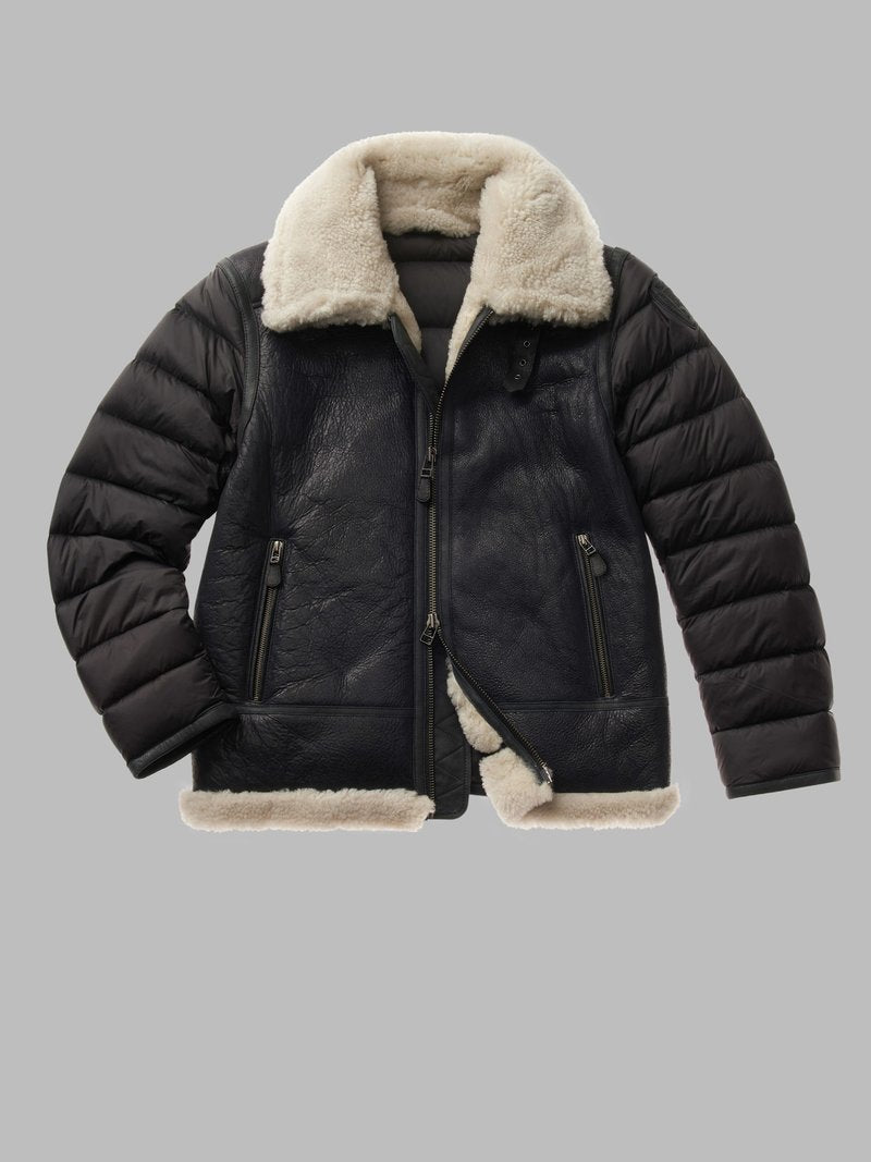 Blauer Giubbino uomo in pelle imbottito capospalla uomo