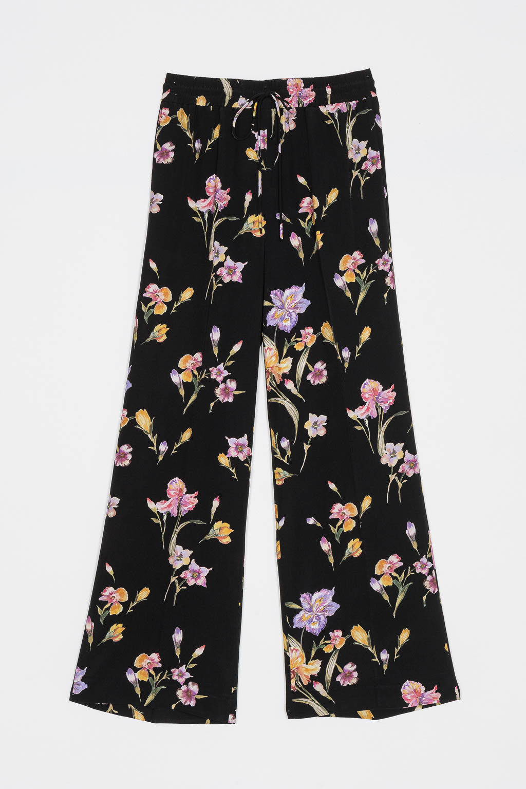 Twinset Pantalone donna in crêpe de Chine a fiori con elastico 251TP2776