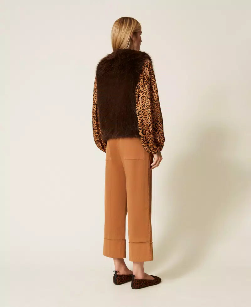 Twinset Pantalone donna cropped in bull