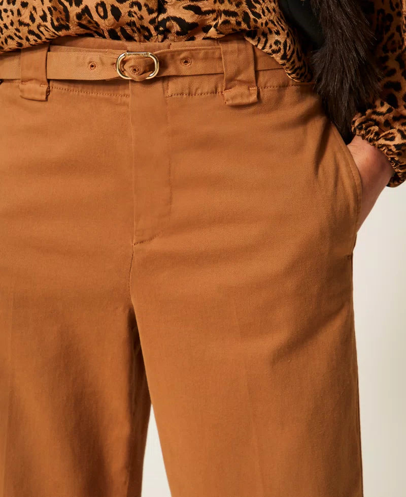 Twinset Pantalone donna cropped in bull