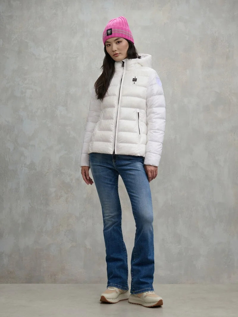 Blauer giubbino donna a righe carrol 25WBLDC02072