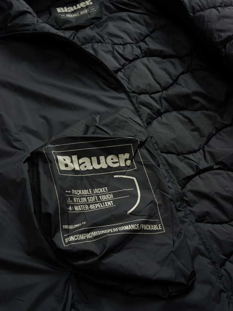 Blauer Giubbino donna Symphonia lungo impacchettabile con cappuccio