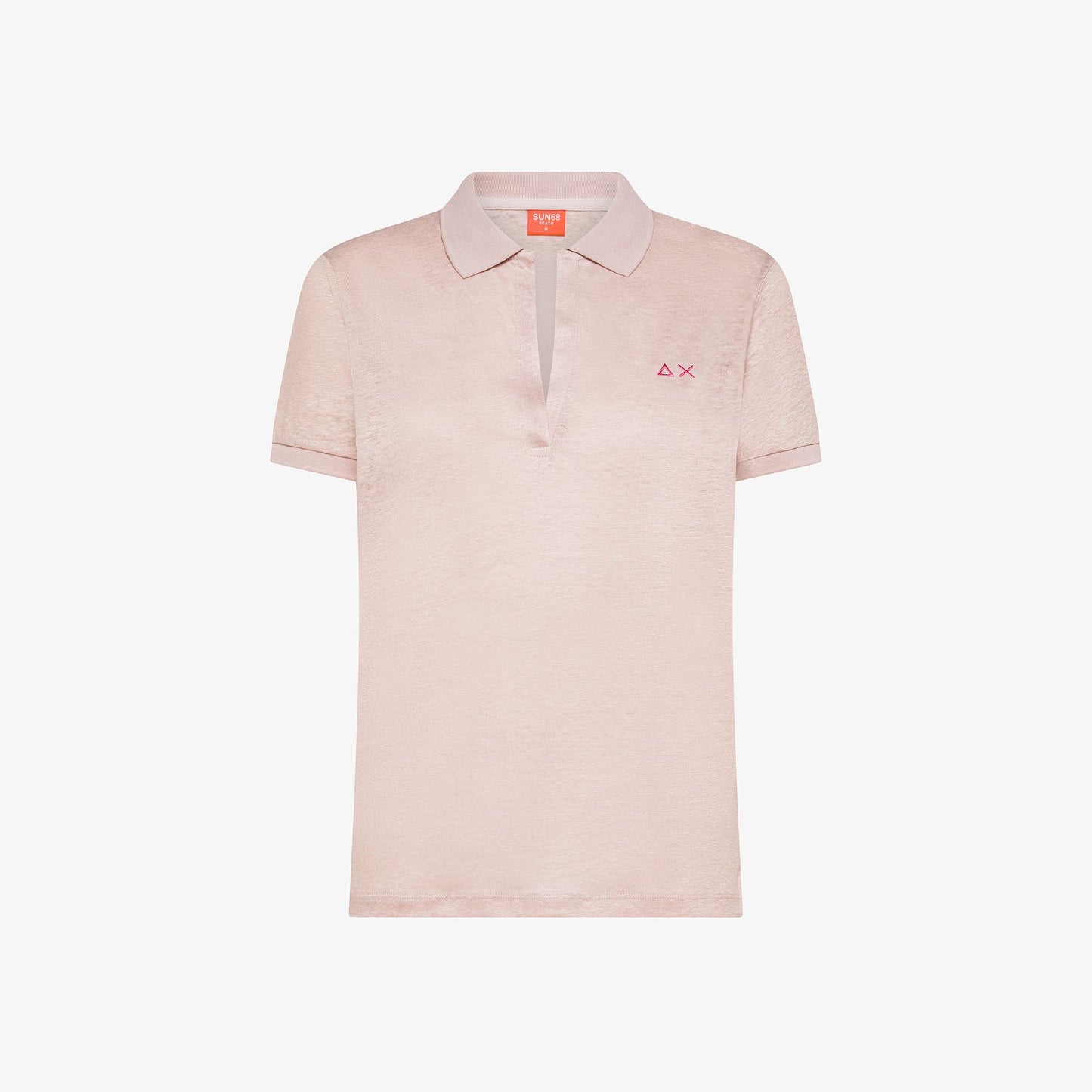polo donna sun68 lino rosa porcellana