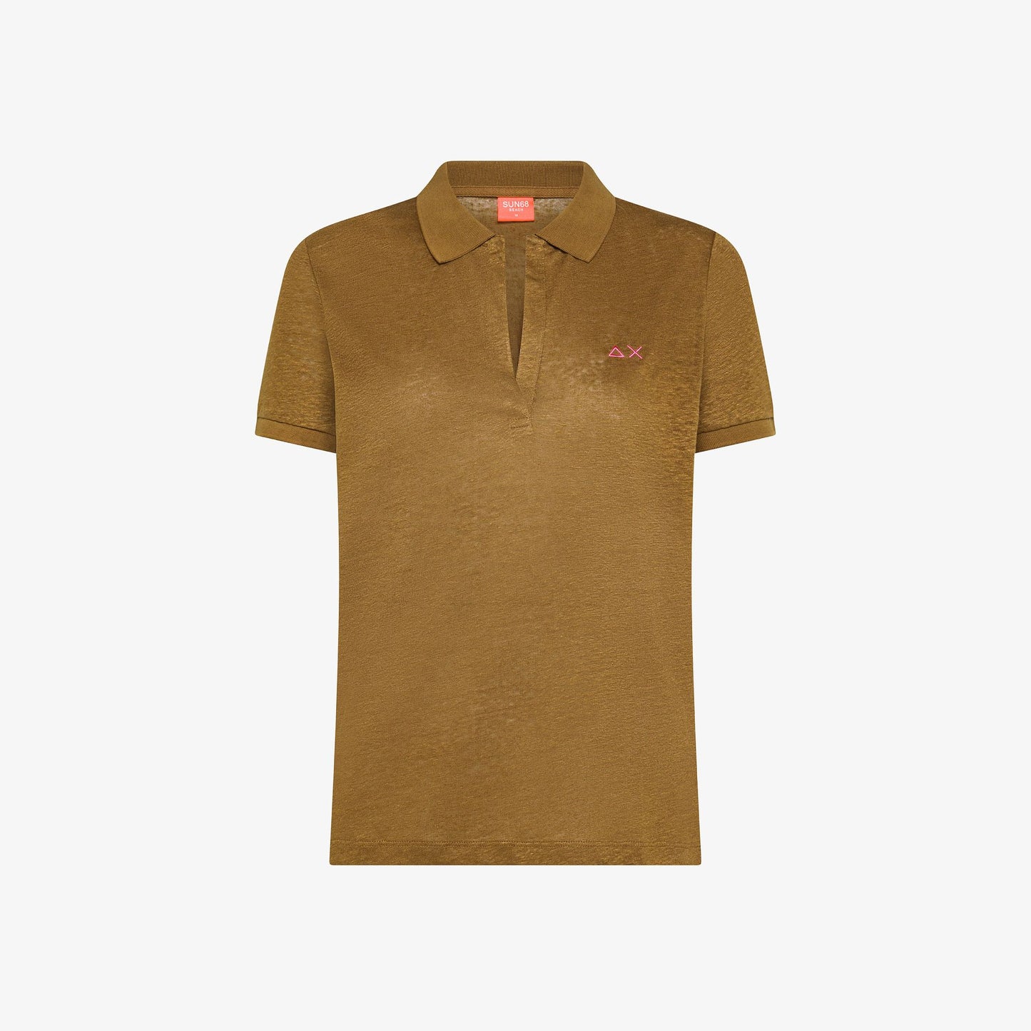 polo donna sun68 lino marrone volpe
