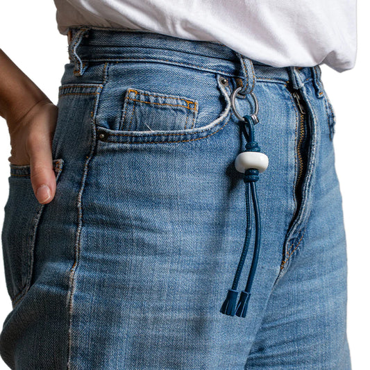 Portachiavi Aua Ostuni di Notte Blu - Gioiello Artigianale Puglia