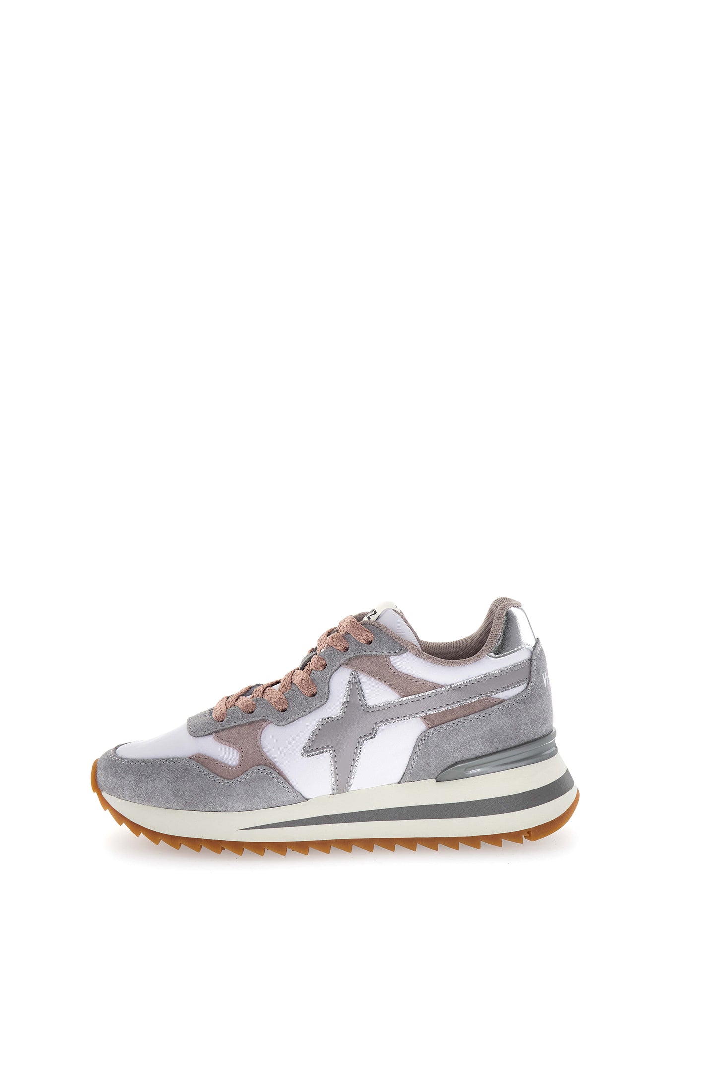 W6yz scarpe donna Home YAK-W. - Sneakers in tessuto tecnico e suede White - Grey. 2016528233B46