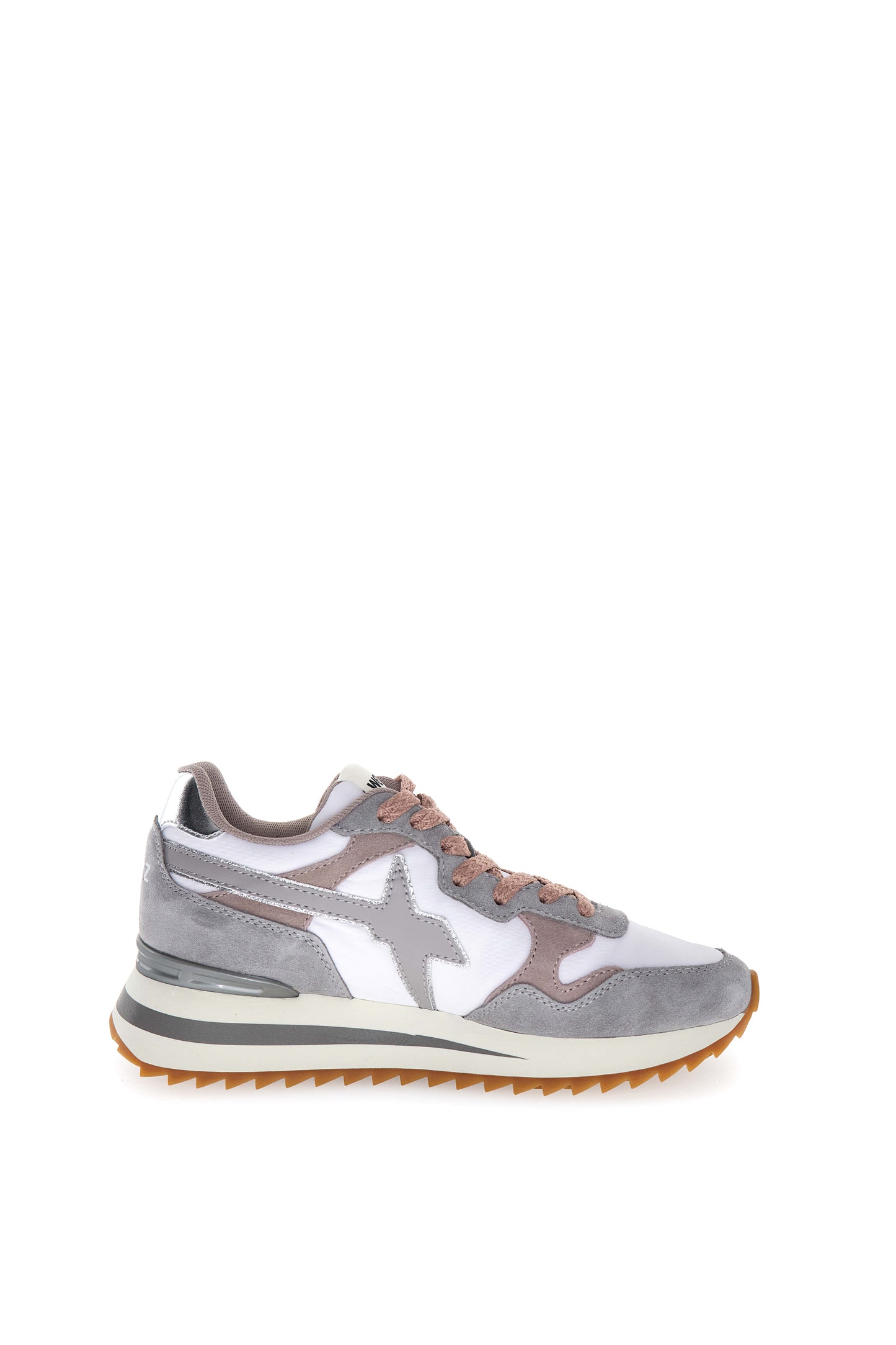 W6yz scarpe donna Home YAK-W. - Sneakers in tessuto tecnico e suede White - Grey. 2016528233B46