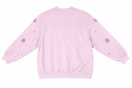 Felpa donna Jijil rosa con applicazioni decorative