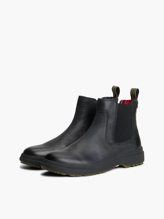 Tommy Hilfiger scarpe uomo Stivaletti Chelsea outdoor in pelle con interno caldo FM0FM05958BDS