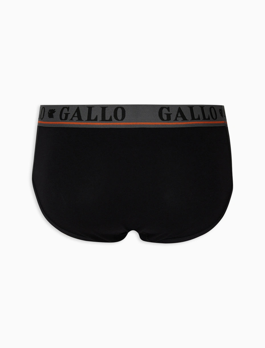 Gallo Slip basico intimo cotone nero tinta unita