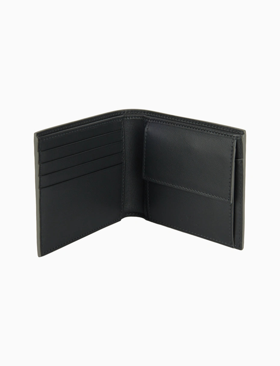 Gallo portafoglio uomo in pelle nero righe multicolor