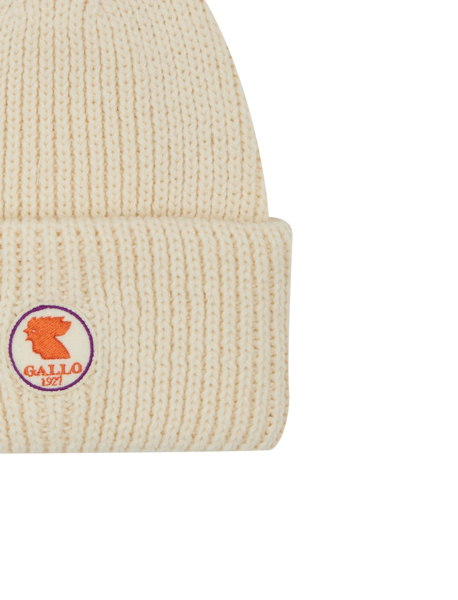 Gallo Berretto con risvolto unisex bianco a coste tinta unita
cappello uomo / cappello donna