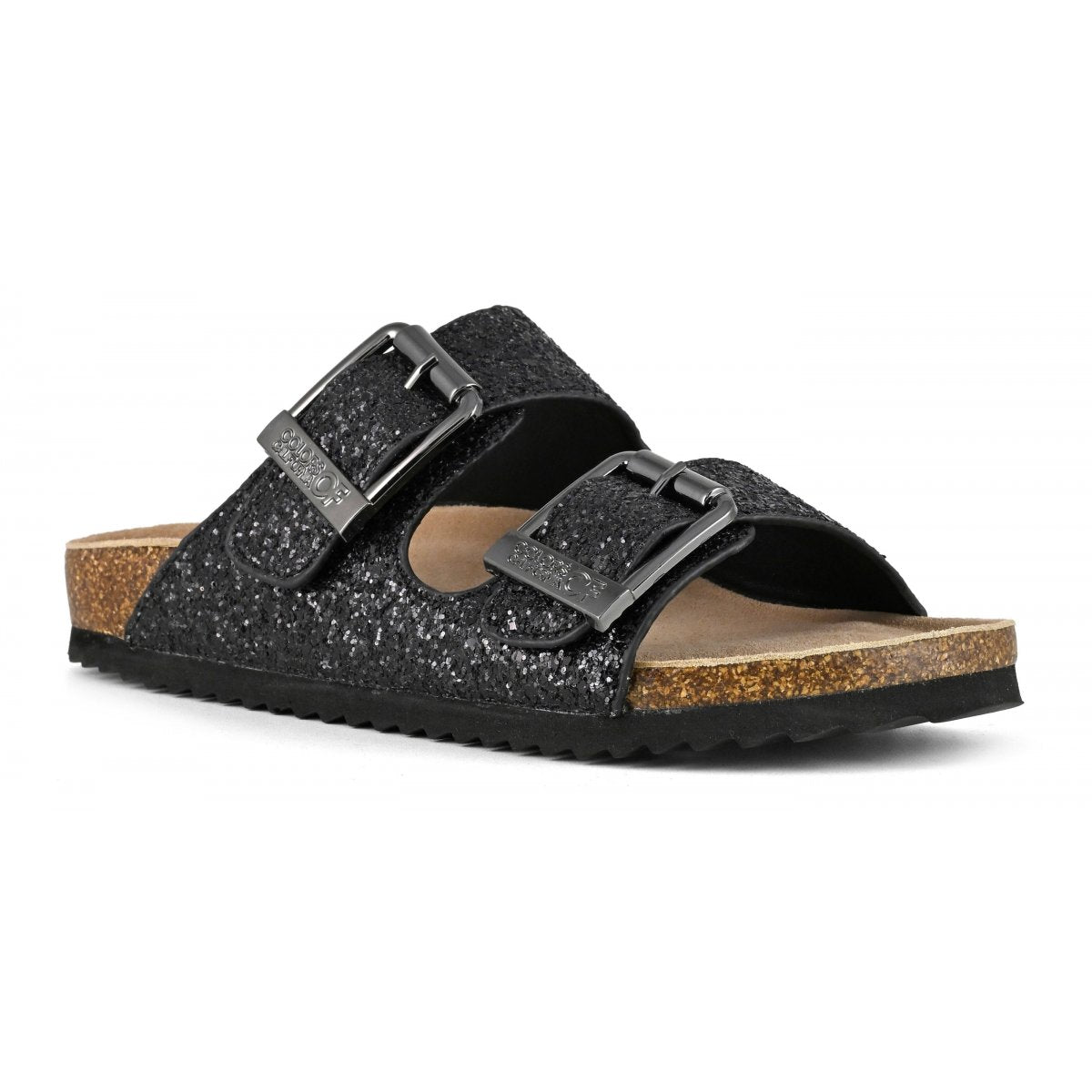 Colors of California Sandalo glitter con fibbie metallo scarpe donna HC.BIO35N/BLA