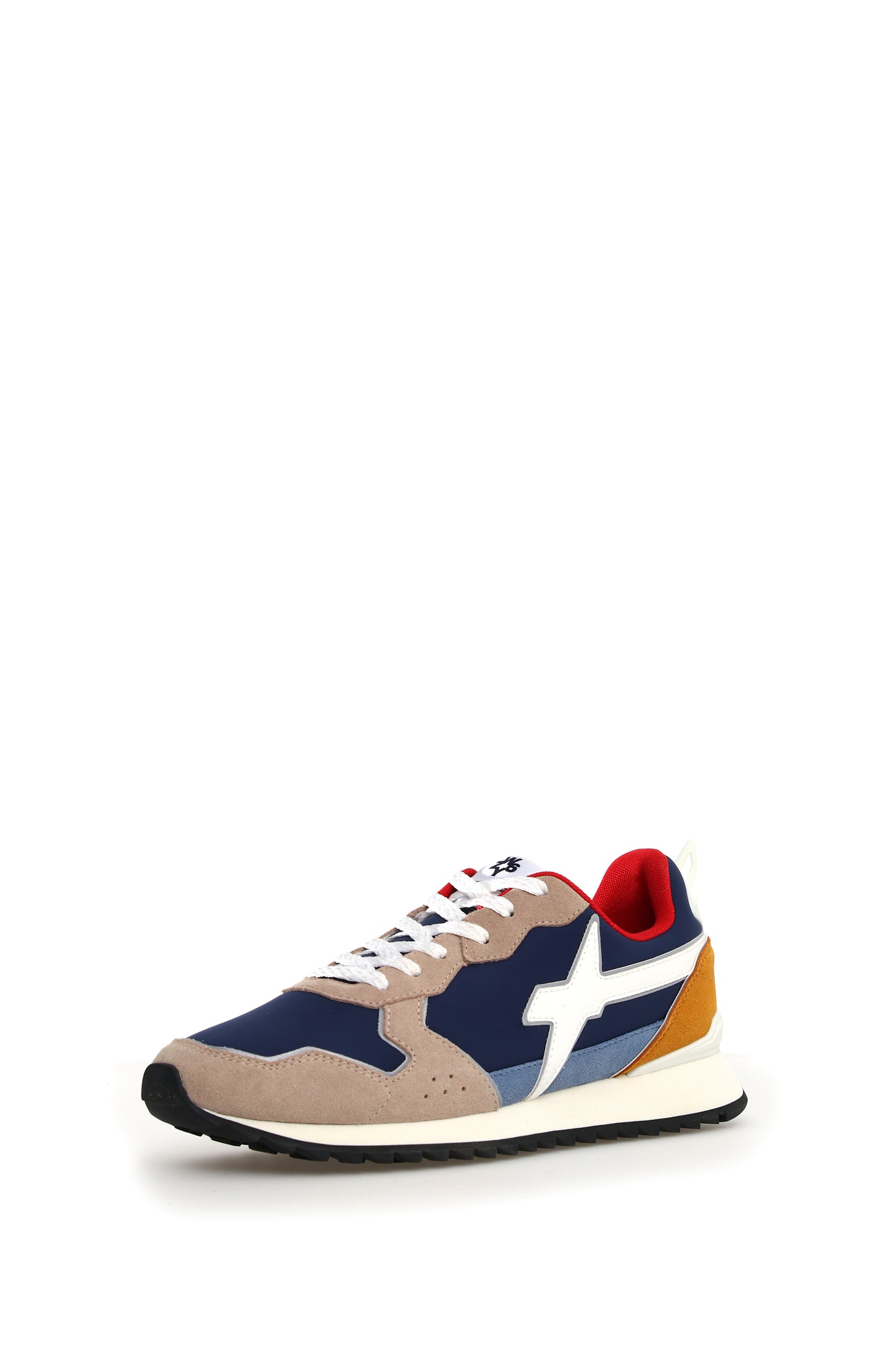 W6yz men's shoes JET-M. - Sneakers in technical fabric and suede - Beige-Blue