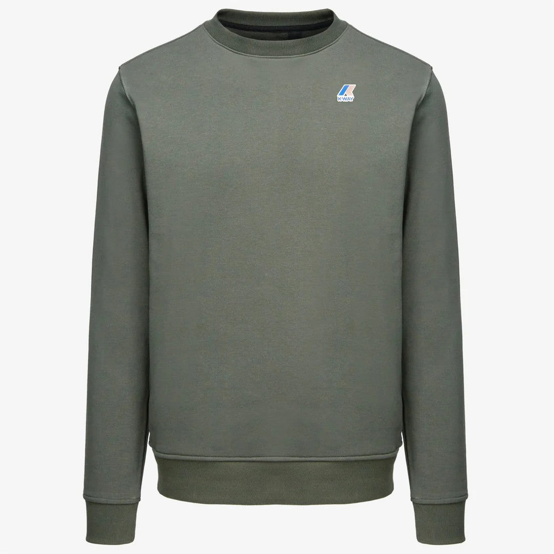 K-WAY felpa uomo Felpa in Pile Unisex Verde Scuro per Abbigliamento Urbano - Le vrai auguste poly cotton