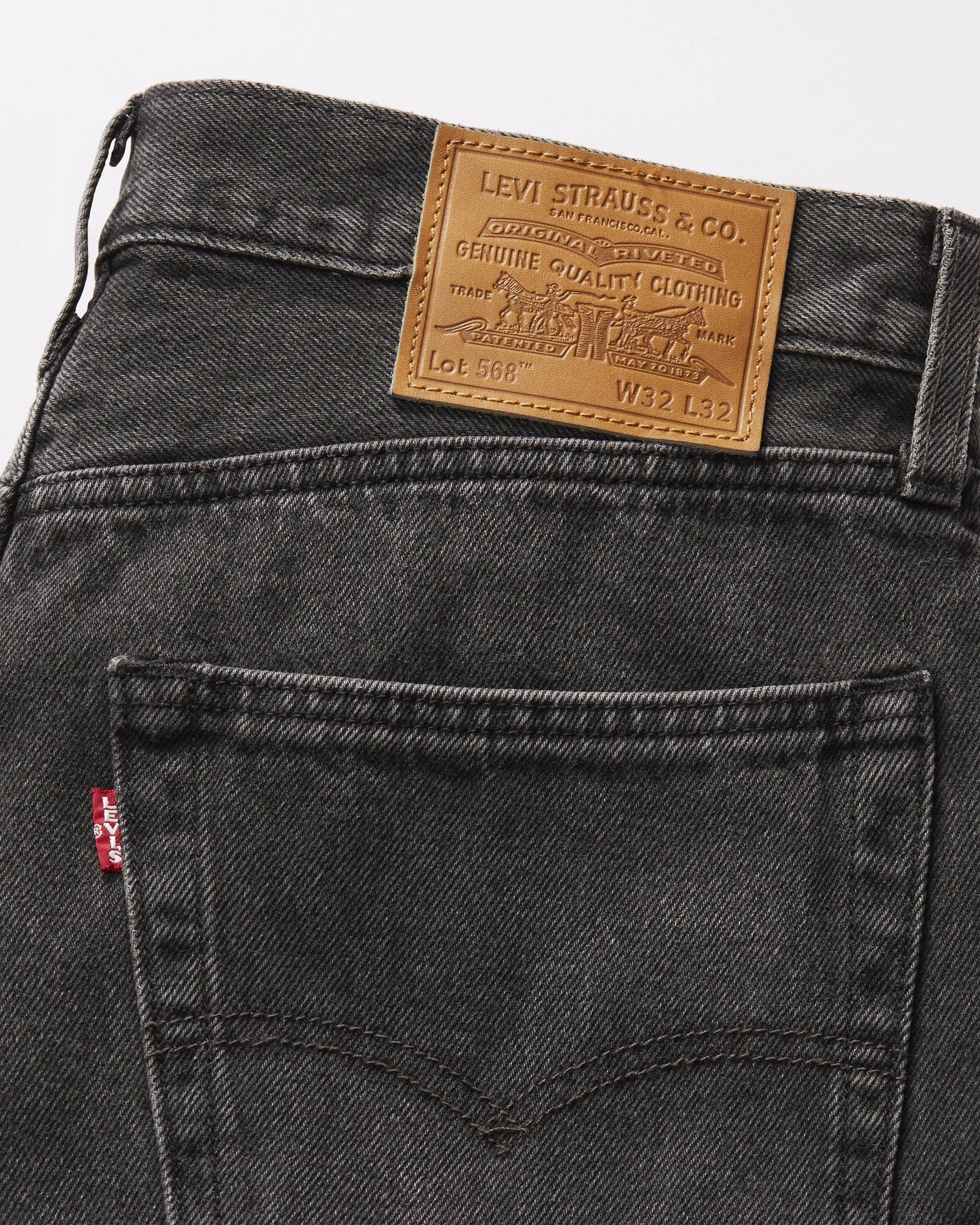 Men's Levi's 468 Stay Loose oversized black denim Bermuda shorts