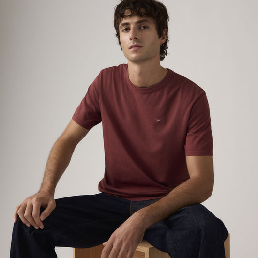 T-shirt uomo Levi's Original girocollo in cotone rosso garment dyed