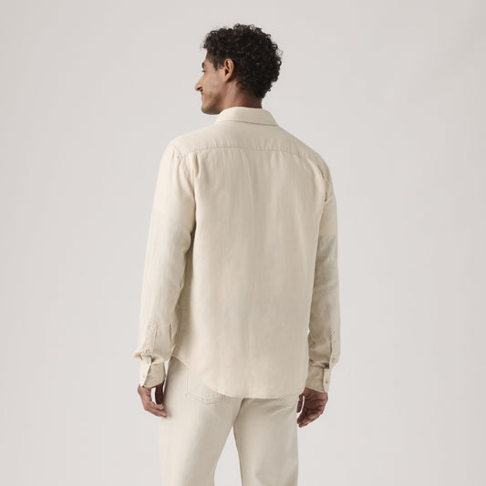 camicia Levi’s uomo panna manica lunga vista posteriore