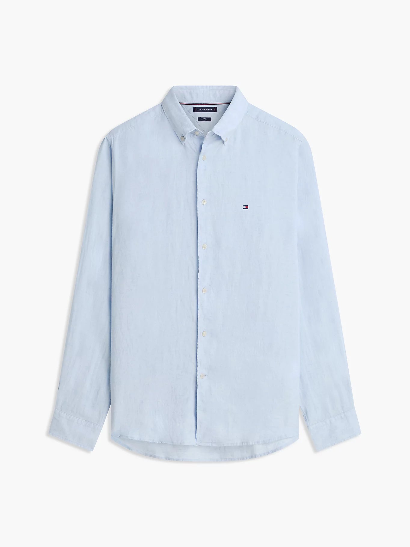 Camicia uomo Tommy Hilfiger in lino regular fit azzurra MW0MW41530C1O