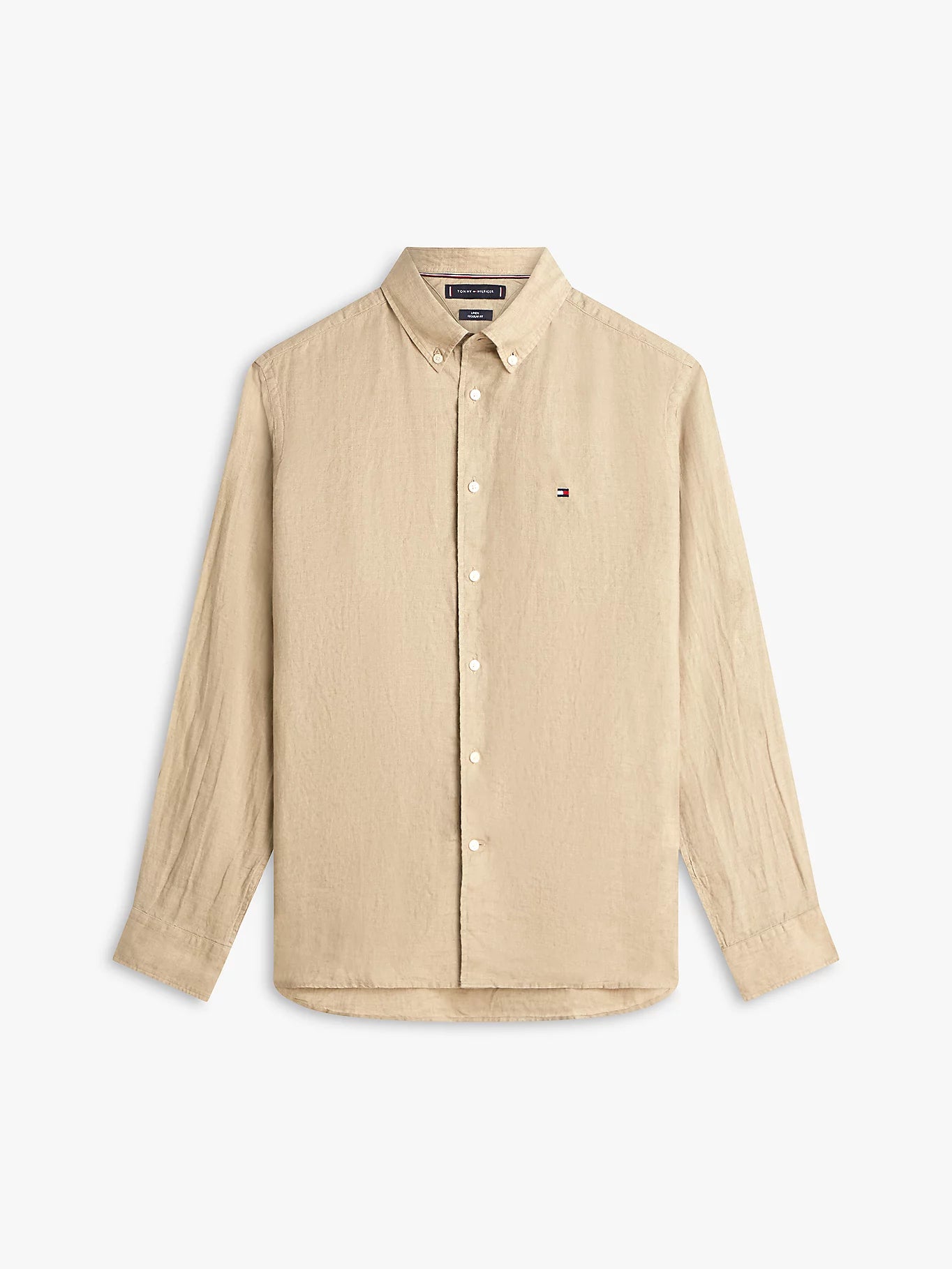 Camicia uomo Tommy Hilfiger in lino regular fit beige MW0MW41530RBT