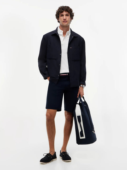 Bermuda uomo Tommy Hilfiger chino Denton blu con cintura interno gamba 24 cm MW0MW42349DW5