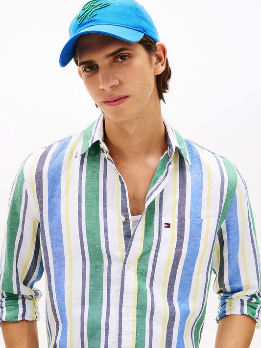 camicia righe uomo Tommy Hilfiger regular fit look casual estivo