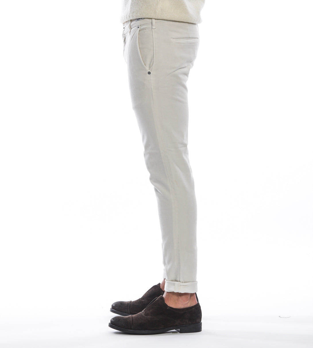Uniform pantalone uomo mod Dean soft hand smerigliato al carbonio tinto capo