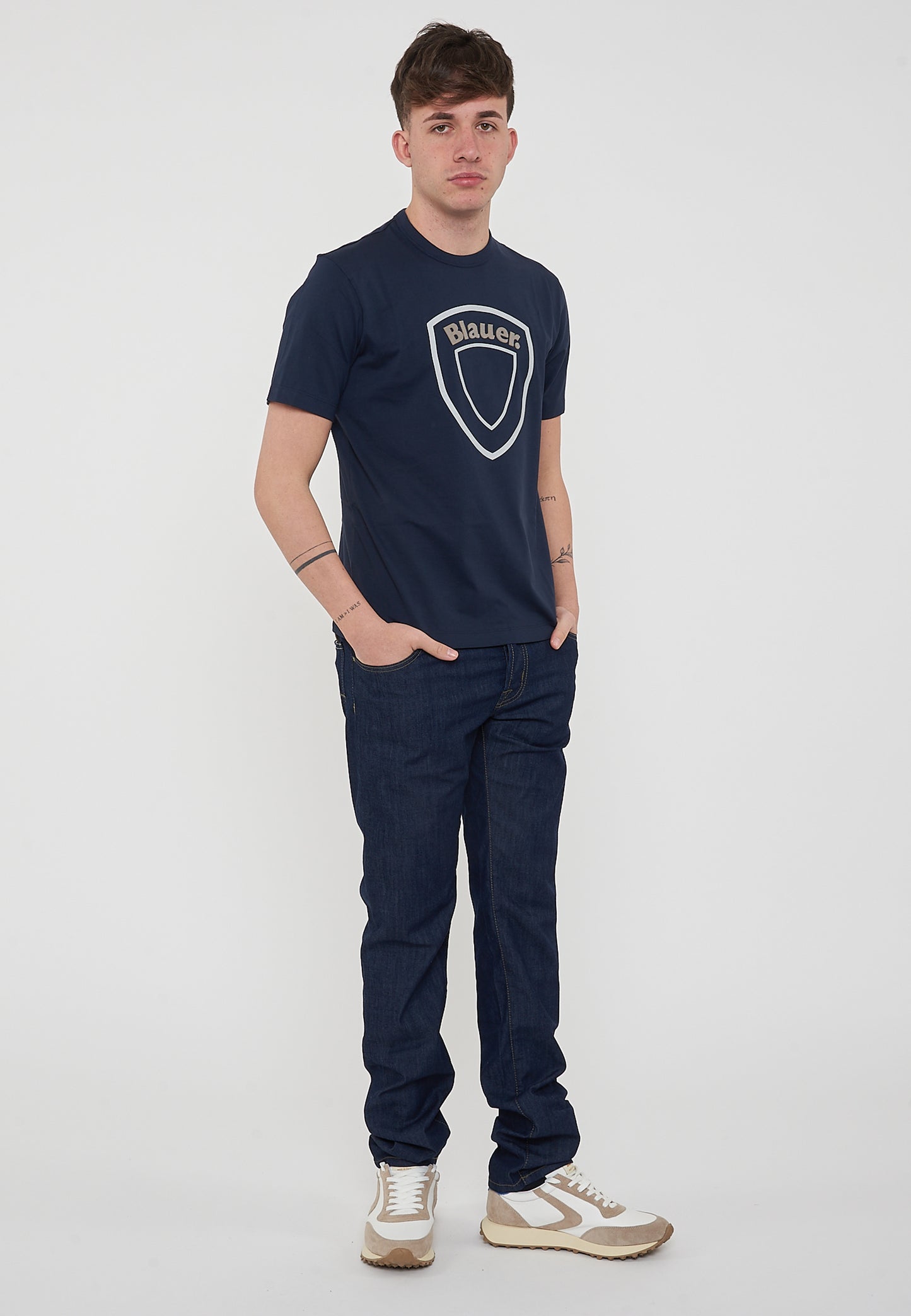 Blauer T-shirt Uomo Hallet – Manica Corta con Stampa Frontale e Logo
