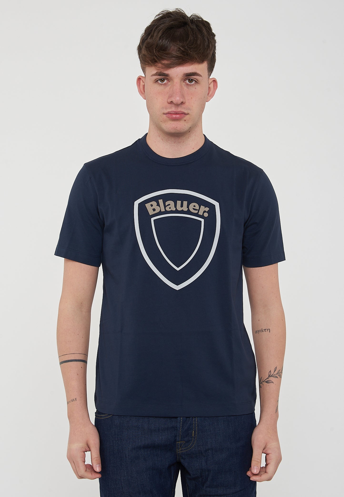 Blauer T-shirt Uomo Hallet – Manica Corta con Stampa Frontale e Logo