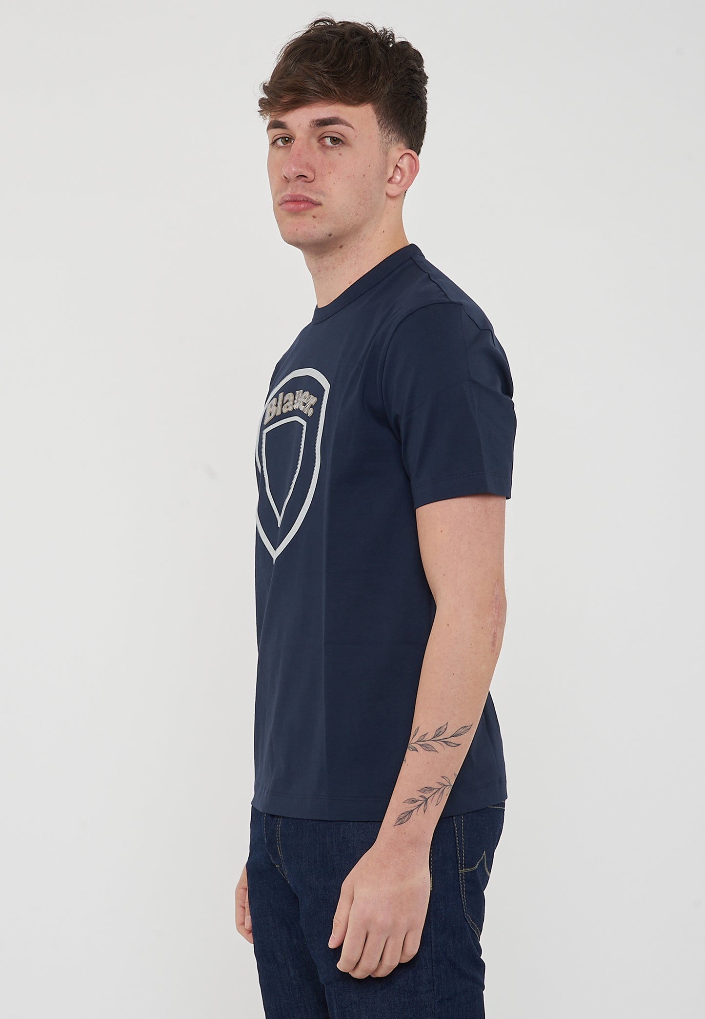 Blauer T-shirt Uomo Hallet – Manica Corta con Stampa Frontale e Logo