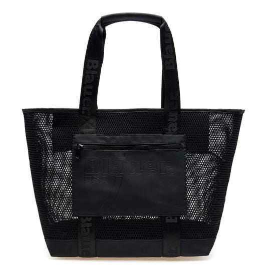 Blauer borsa donna knitted polyester tote bag