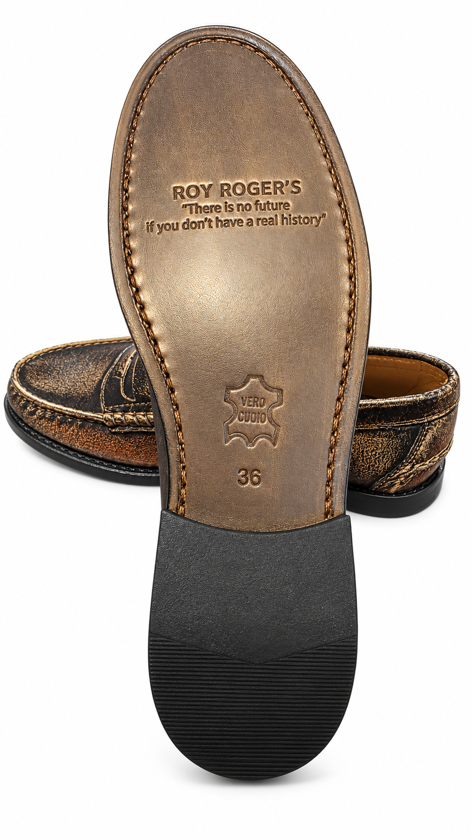 Roy Roger's scarpe donna Penny Loapher OLD GLORY Worn leather ROG0107CV42XXXX C0020