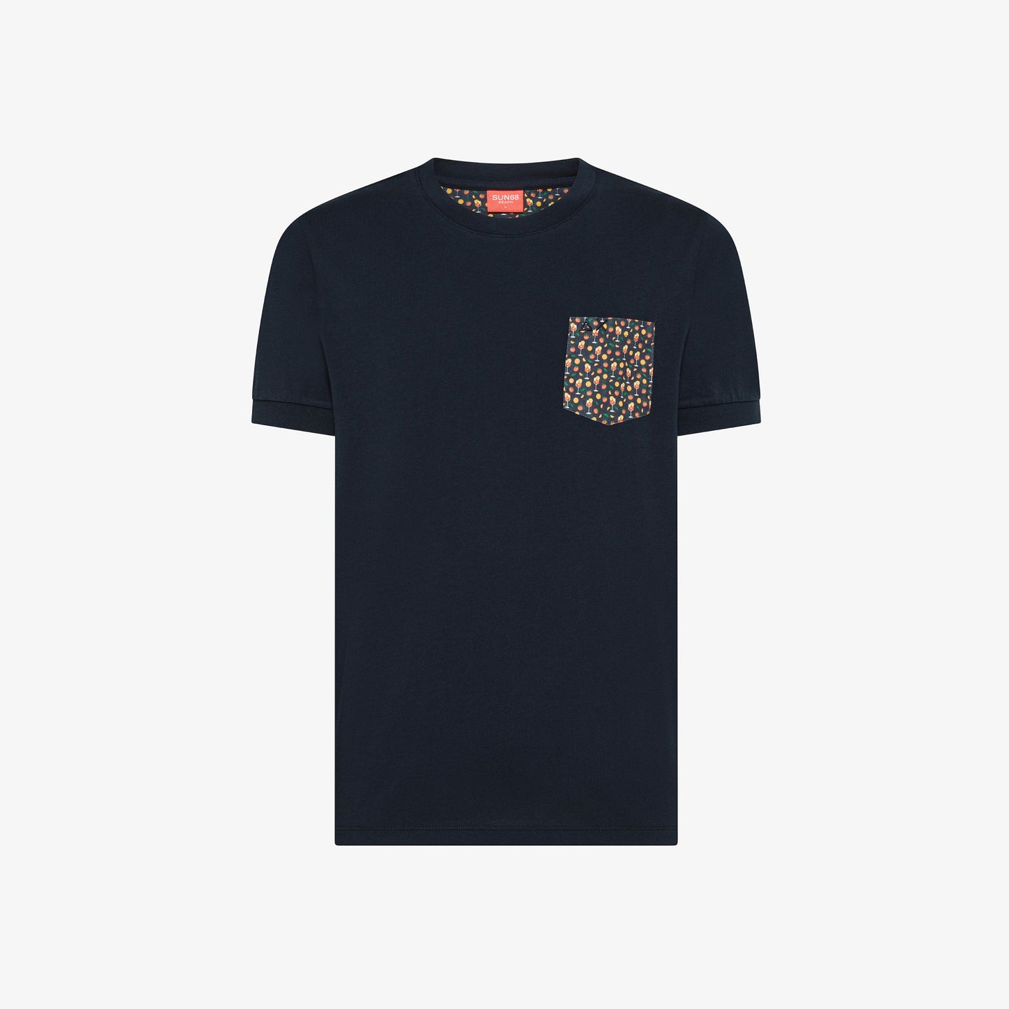 t shirt uomo sun68 blu navy taschino
