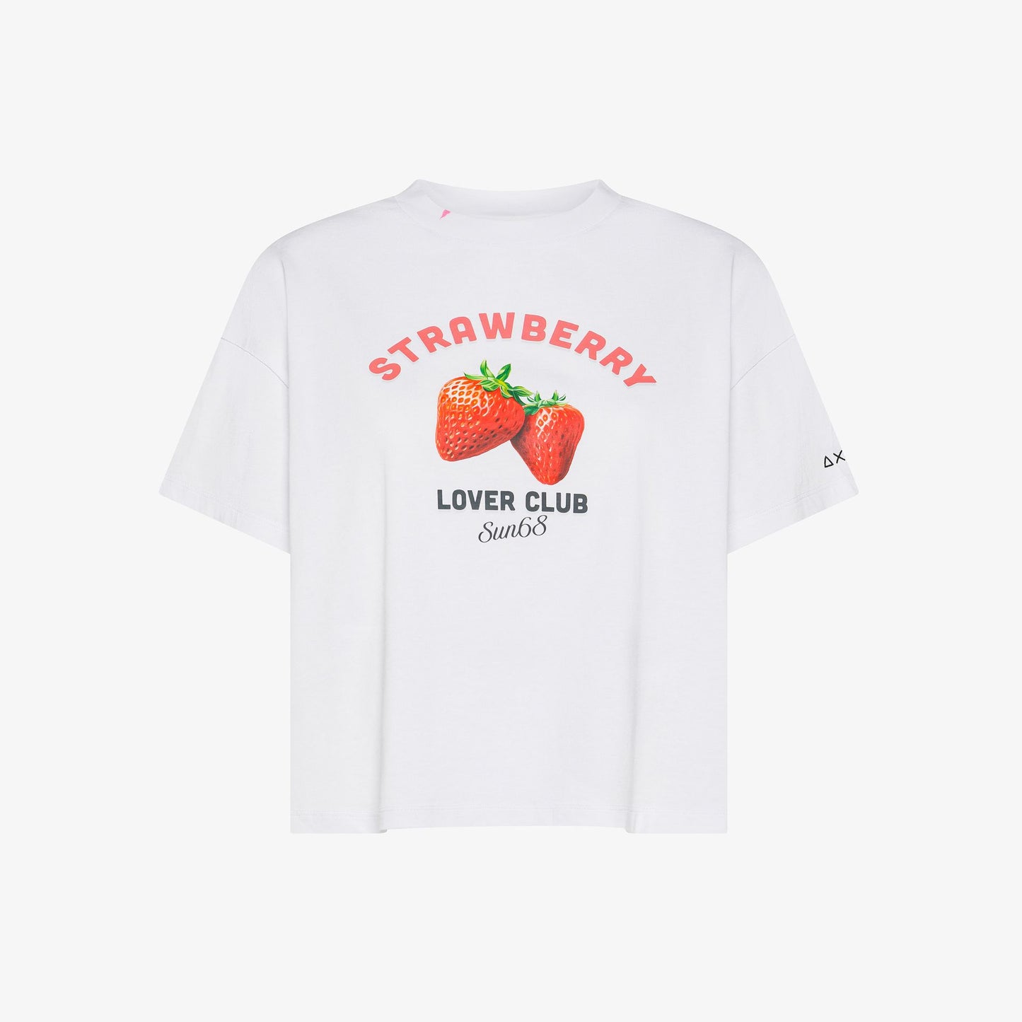 t shirt donna sun68 bianca stampa rossa