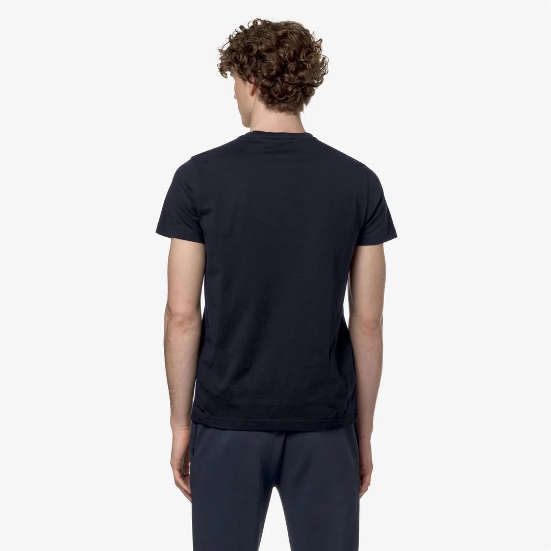 K-WAY T-Shirt unisex in Cotone Pieghevole Unisex blu con Logo - Le vrai Edouard