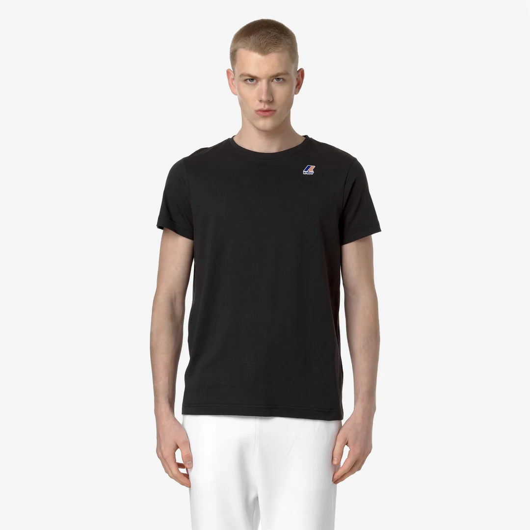 K-WAY T-Shirt unisex in Cotone Pieghevole Unisex nero con Logo - Le vrai Edouard
