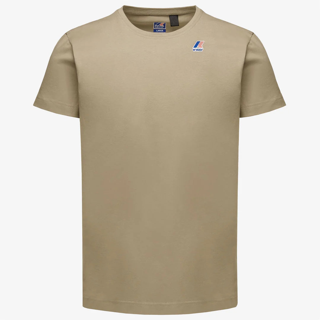 K-WAY T-Shirt unisex in Cotone Pieghevole Unisex beige con Logo - Le vrai Edouard