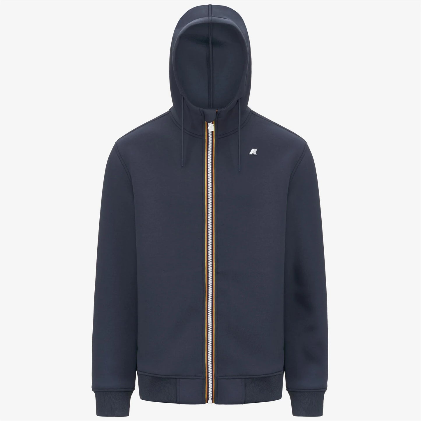 K-WAY Giacca felpa uomo in pile da uomo blu avio con cappuccio regolabile
