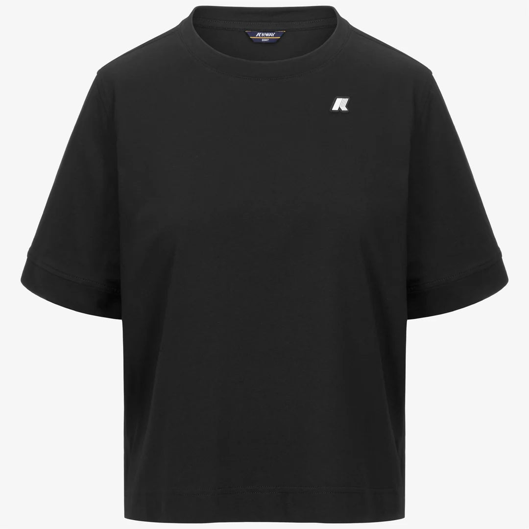 K-WAY T-Shirt donna in Cotone Donna A Taglio Boxy black per Uso Quotidiano
