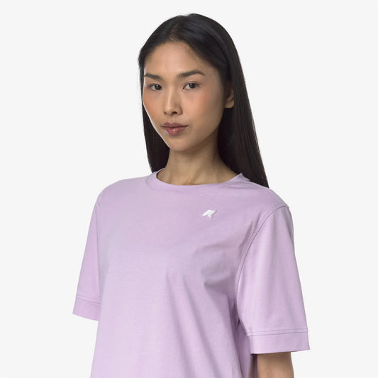 K-WAY Damen-Baumwoll-T-Shirt mit kastenförmigem Schnitt, Violett, für den täglichen Gebrauch