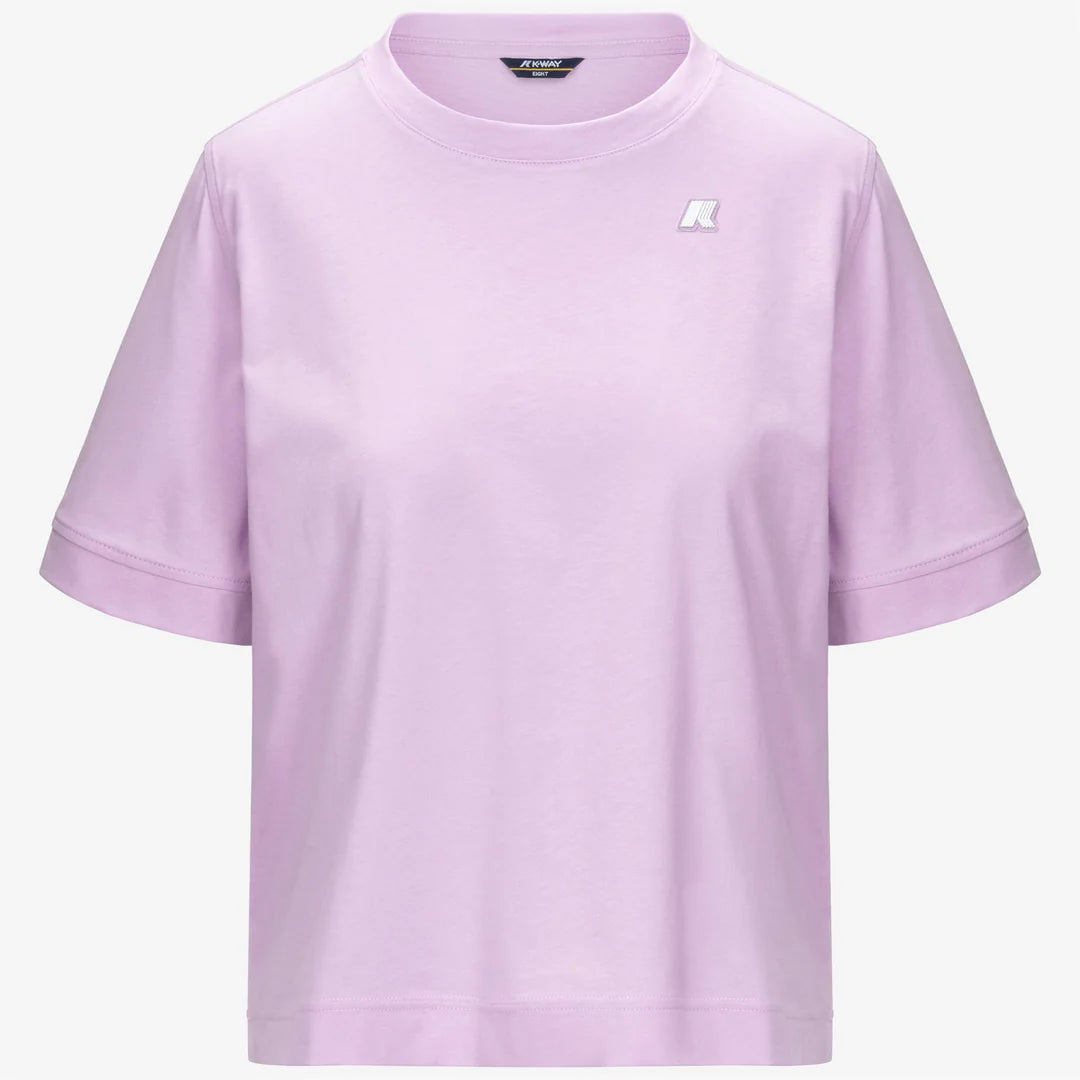 K-WAY T-Shirt donna in Cotone Donna A Taglio Boxy violet per Uso Quotidiano