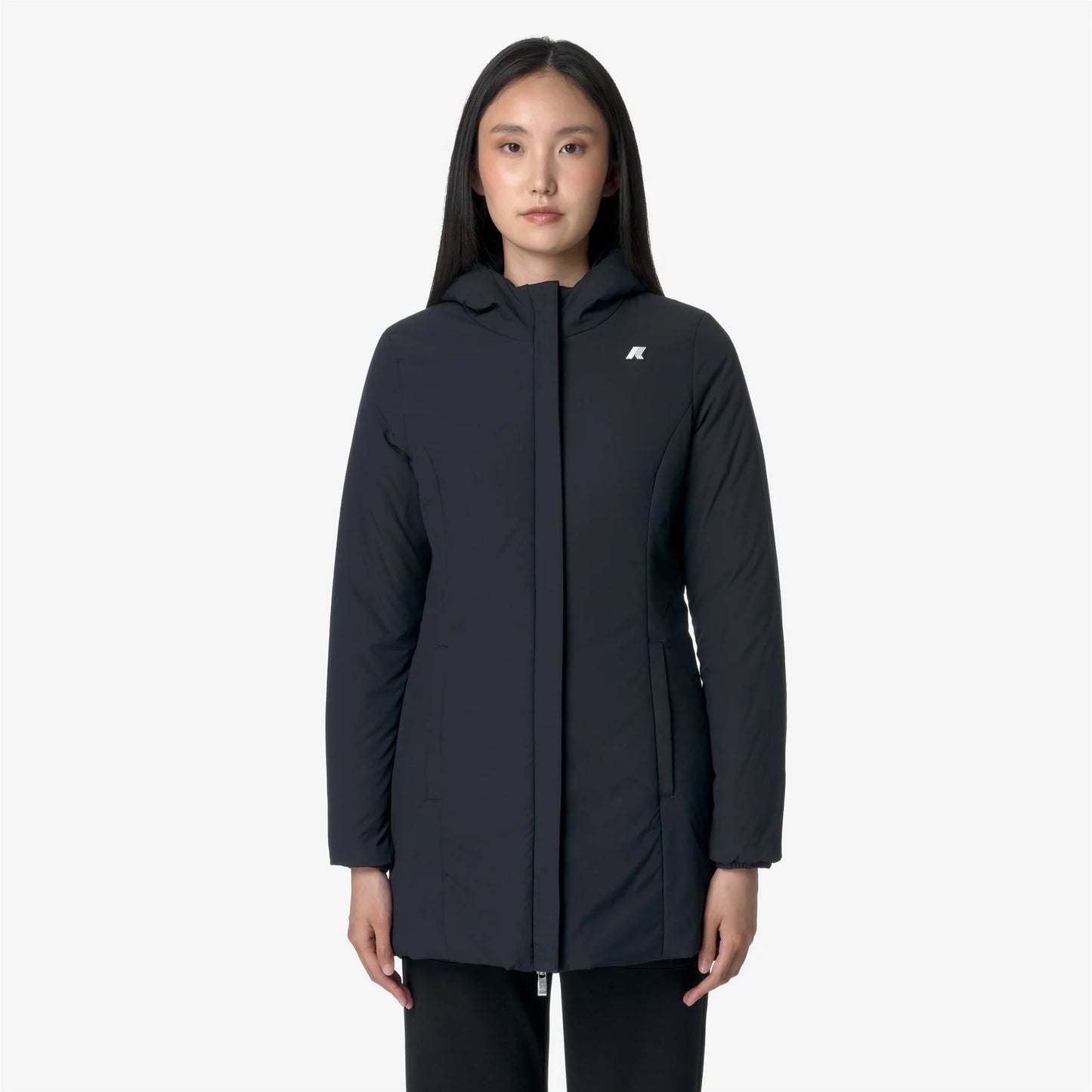 K-WAY Denise Capospalla donna Giacca Calda Reversibile Donna Nera Blu con Imbottitura Sintetica .K6128UW