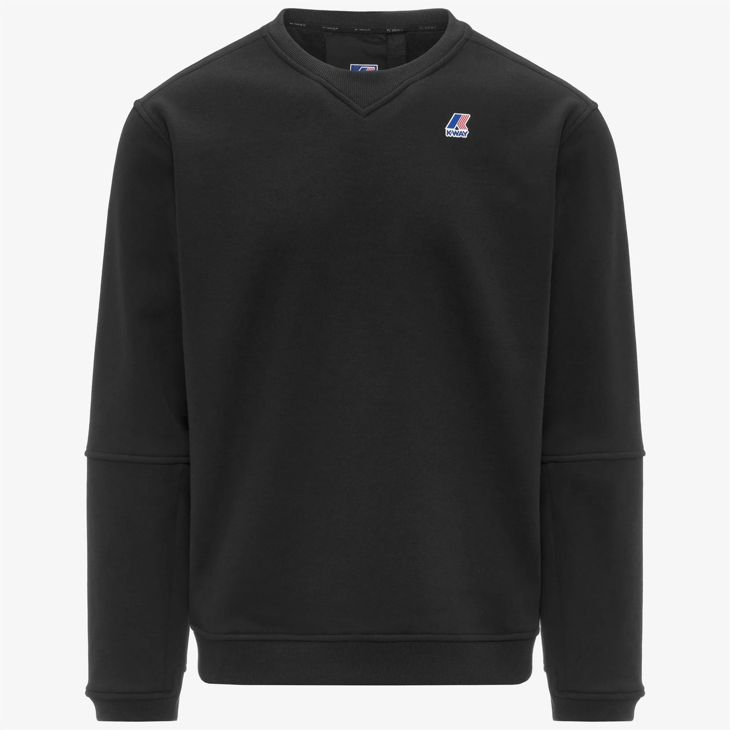 K-WAY Felpa uomo girocollo unisex in pile spazzolato nero per attività all'aperto K6132MW USY