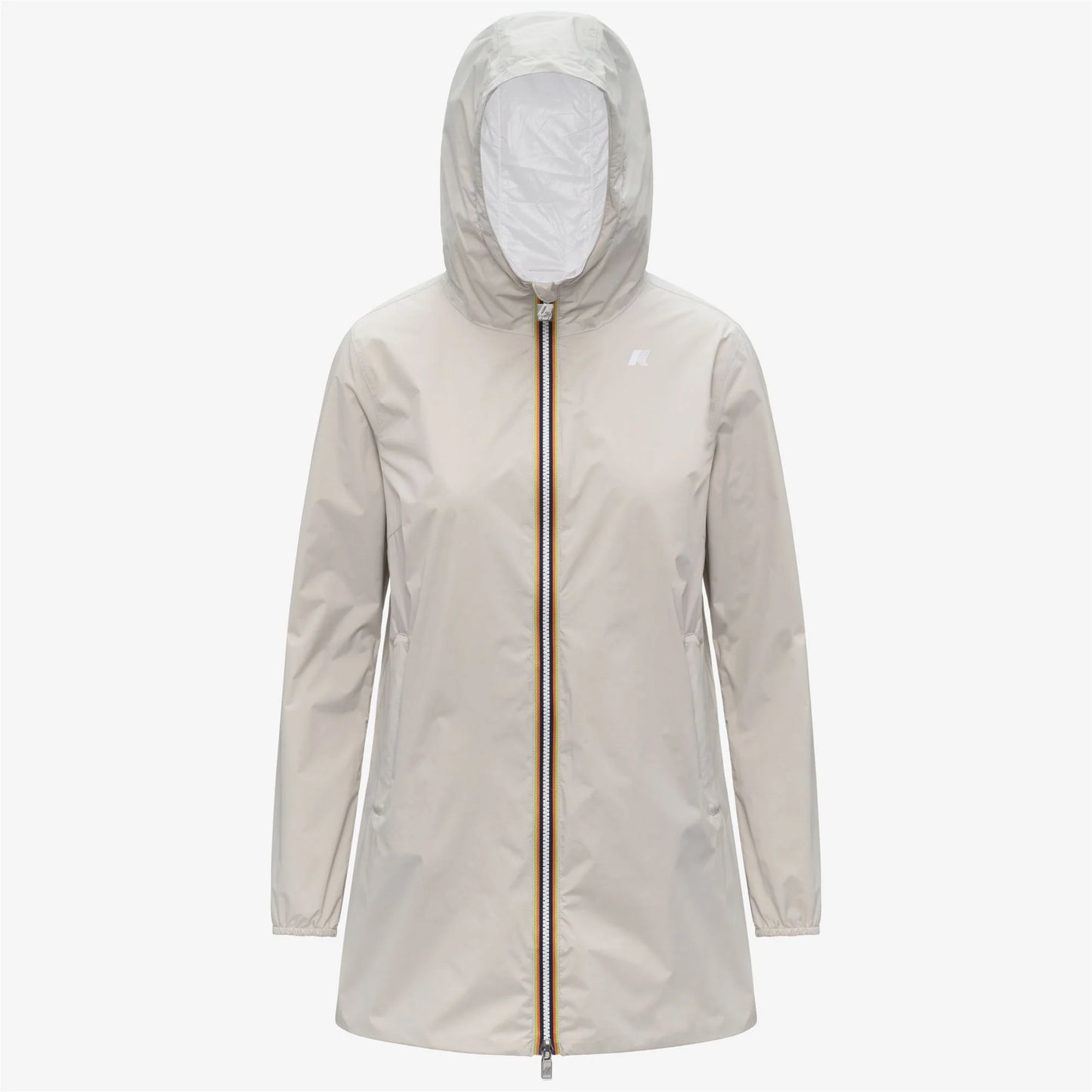 K-Way Sophie Giubbino Donna K7123MW AZJ Giacca Reversibile Impermeabile Media Lunghezza beige/white