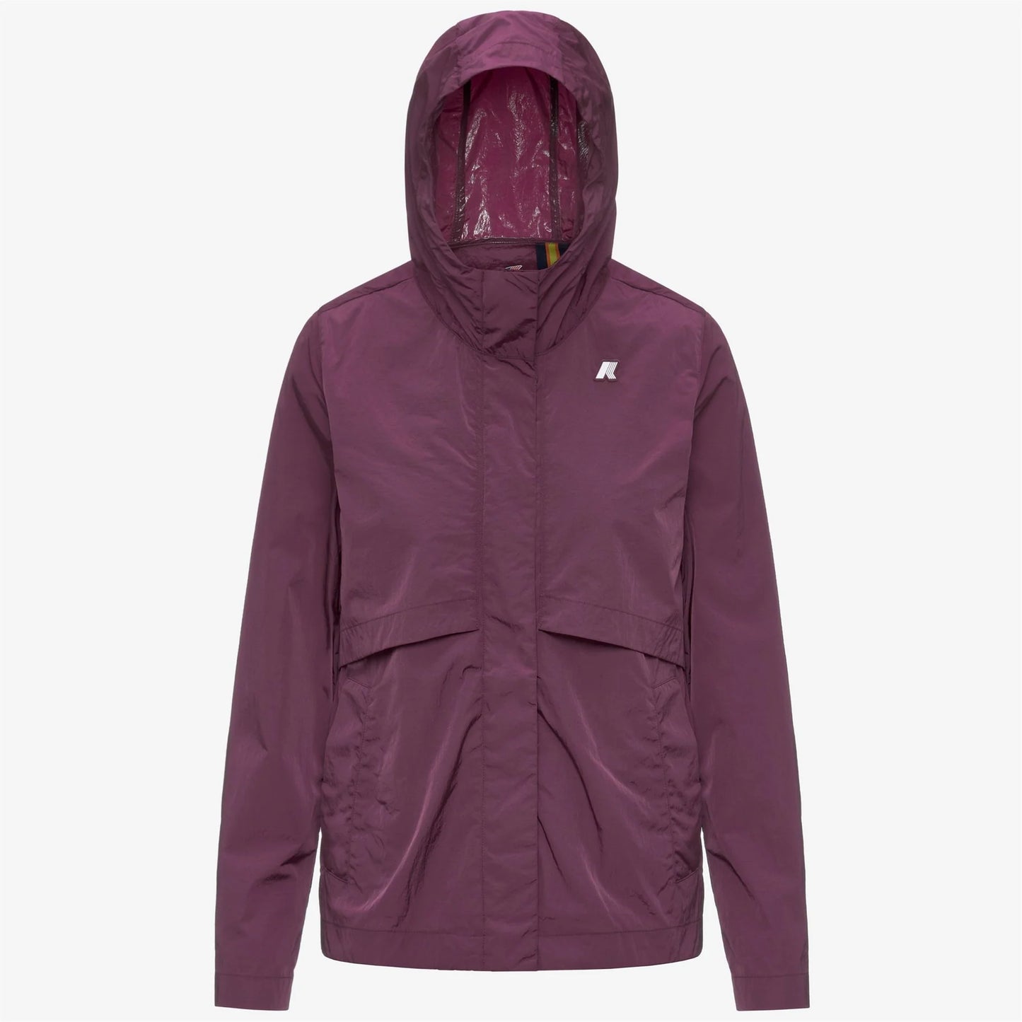 K-Way Sophie giacca donna lucida indossata intero look