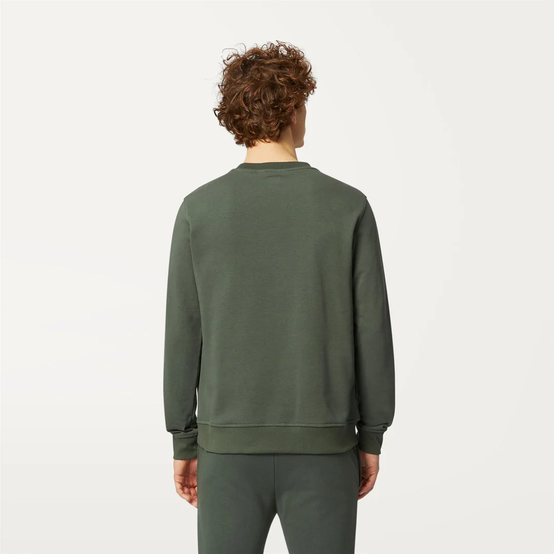 K-WAY felpa uomo Felpa in Pile Unisex Verde Scuro per Abbigliamento Urbano - Le vrai auguste poly cotton