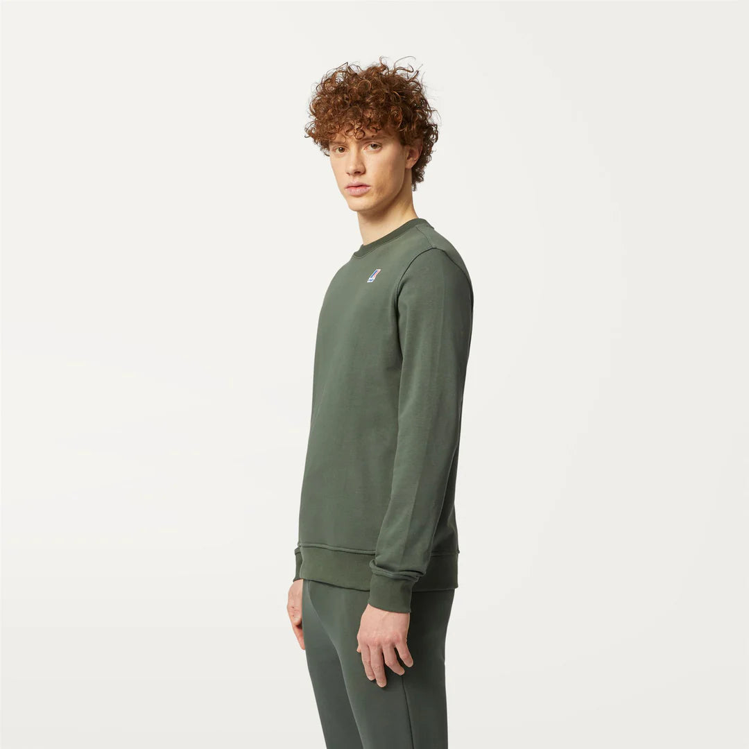 K-WAY felpa uomo Felpa in Pile Unisex Verde Scuro per Abbigliamento Urbano - Le vrai auguste poly cotton