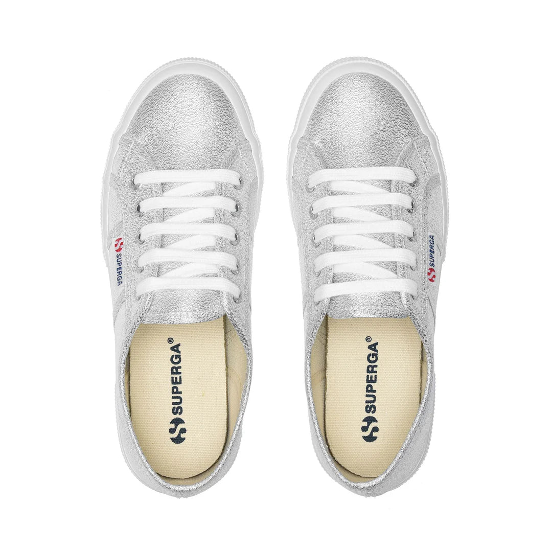 Superga scarpa donna Sneakers Superga Grigio Argento con Tomaia Lamé Luminoso